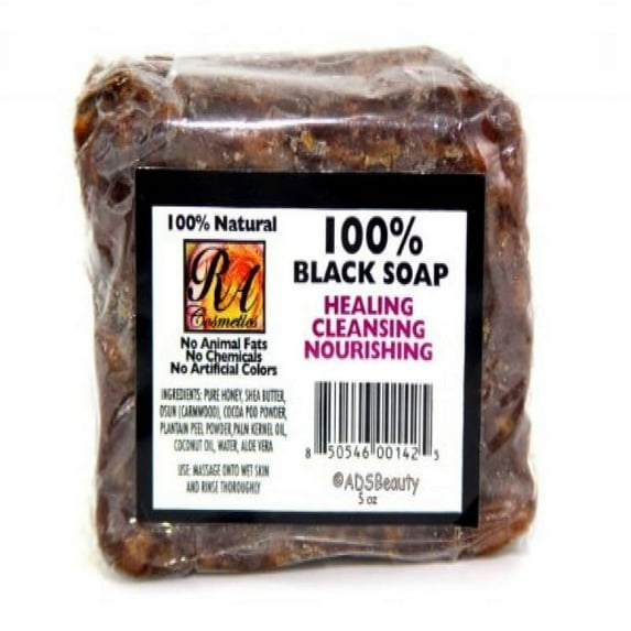 RA Cosmetics Natural Honey & Shea Butter 100% Black Soap