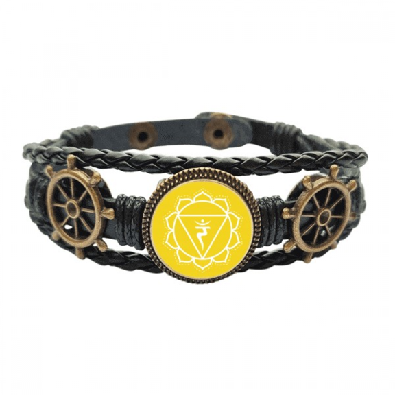 RA Culture Letter Pattern Leather Braided Ocean Bracelet Wristband