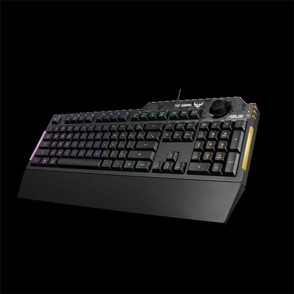 RA04 TUF GAMING K1-CA Tactile RGB Wired Keyboard - Black - 5-Zone Lighting - Spill-Resistant
