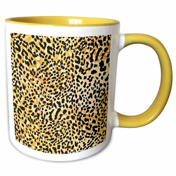 RAB Rockabilly Cheetah Print 11oz Two-Tone Yellow Mug mug-25490-8