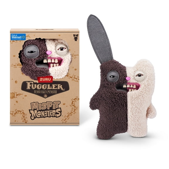 Fuggler Misfit Monsters 9 inch (Rabid Tooth - Brown & Beige), Ugly Monster Stuffed Animal Toy by ZURU