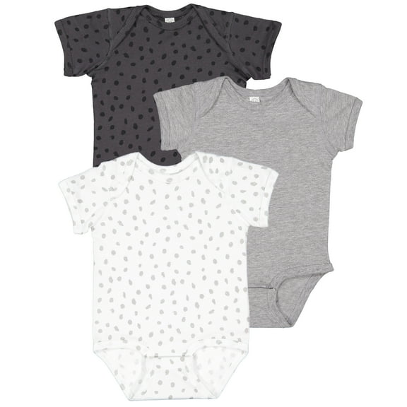 RABBIT SKINS Baby Bodysuit Girl & Boy | Newborn 0-3 Months to 24 Month Toddler 3-Pack Bulk Set, Snap Easy Closure, Basic Indigo/ Lt. Blue/ Denim, 6 Months