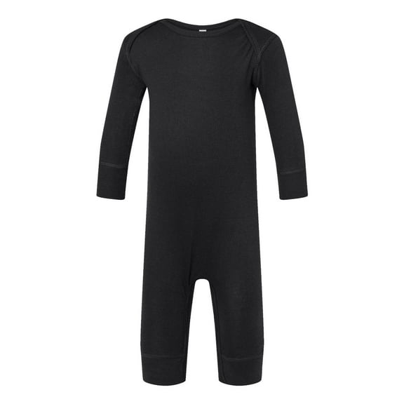 RABBIT SKINS Baby Long Sleeve Long Leg Bodysuit Boy & Girl | Newborn 0-3 to 24 Months, Black, 24 Months