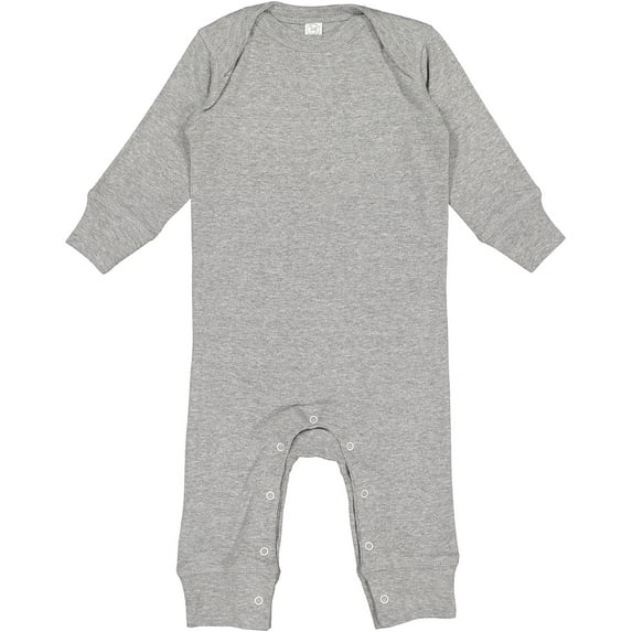 RABBIT SKINS Baby Long Sleeve Long Leg Bodysuit Boy & Girl | Newborn 0-3 to 24 Months, Heather, 12 Months