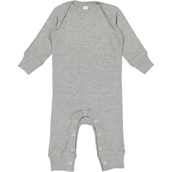 RABBIT SKINS Baby Long Sleeve Long Leg Bodysuit Boy & Girl | Newborn 0-3 to 24 Months, Heather, 12 Months