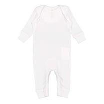 RABBIT SKINS Baby Long Sleeve Long Leg Bodysuit Boy & Girl | Newborn 0-3 to 24 Months, White, 6 Months