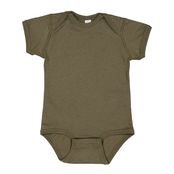 RABBIT SKINS Baby Soft Fine Jersey Short Sleeve Bodysuit (4424) Military Green, 18M