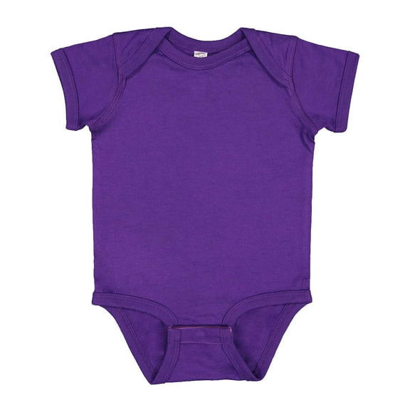 RABBIT SKINS Baby Soft Fine Jersey Short Sleeve Bodysuit (4424) Pro Purple, NB