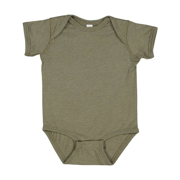 RABBIT SKINS Baby Soft Fine Jersey Short Sleeve Bodysuit (4424) Vintage Military Green, 24M