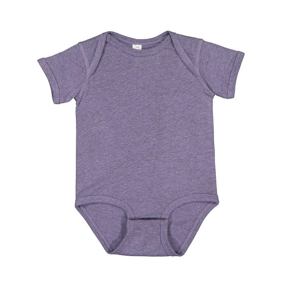 RABBIT SKINS, Baby Soft Fine Jersey Short Sleeve Bodysuit, Wisteria Blackout, 6 Months