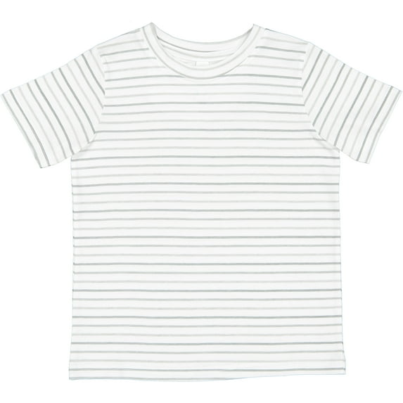 RABBIT SKINS Fine Jersey Toddler T-Shirt Boy & Girl| Kids Tee| Blank Child Tshirt, Shadow Stripe, 5/6