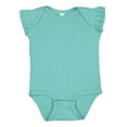 thumbnail image 1 of RABBIT SKINS Infant Girl Flutter Sleeve Bodysuit| Baby Ruffle Romper, Saltwater, 12 Months, 1 of 4
