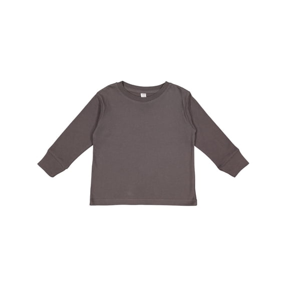 RABBIT SKINS Toddler 100% Cotton Fine Jersey Long Sleeve Tee (Charcoal, 5,6 Toddler)