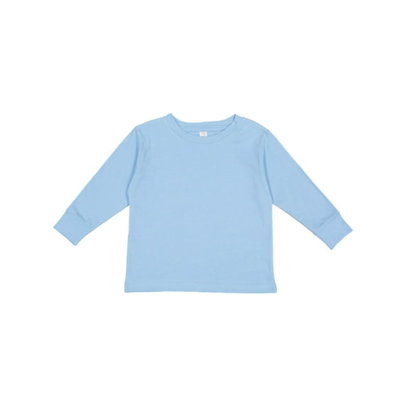 RABBIT SKINS Toddler 100% Cotton Fine Jersey Long Sleeve Tee, Light Blue, 3T