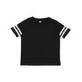 thumbnail image 1 of RABBIT SKINS Toddler Fine Jersey Short Sleeve Football Tee, Black/White, 4T, 1 of 3