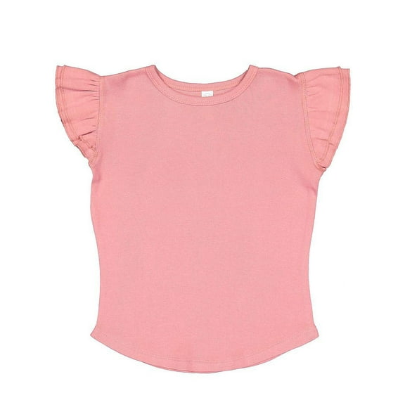 RABBIT SKINS Toddler Girls Flutter Sleeve Tee | Cute T-Shirt with Ruffles, Mauvelous, 2