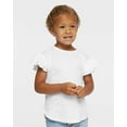thumbnail image 1 of RABBIT SKINS Toddler Girls Flutter Sleeve Tee | Cute T-Shirt with Ruffles, White, 5, 1 of 5
