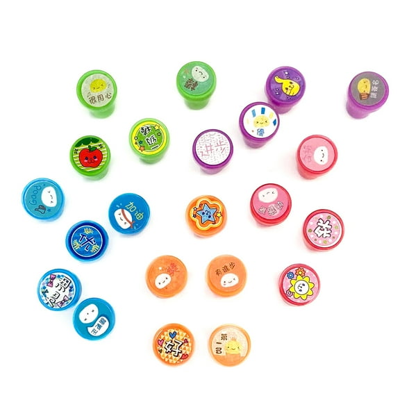 RABBITH 10Pcs Kid Fun Cartoon Self Inking Rubber Stamps Scrapbooking Cute School Craft