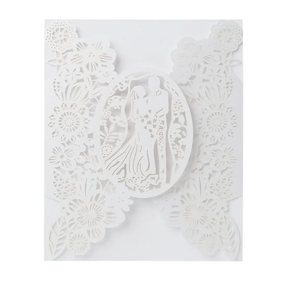 RABBITH 10Pcs Romantic Lovers Wedding Party Invitation Cards Delicate Carved Hollow Lace