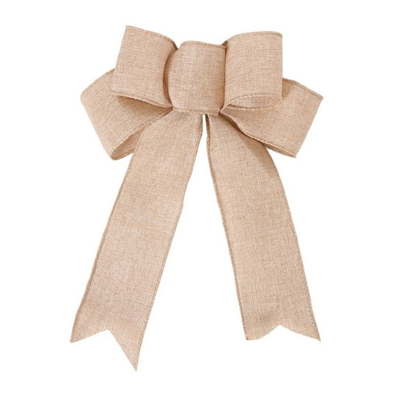 RABBITH Christmas Tree Bow Striped Plaid Elk Rustic Long Ribbon Pre-Tied Bowknot Decor