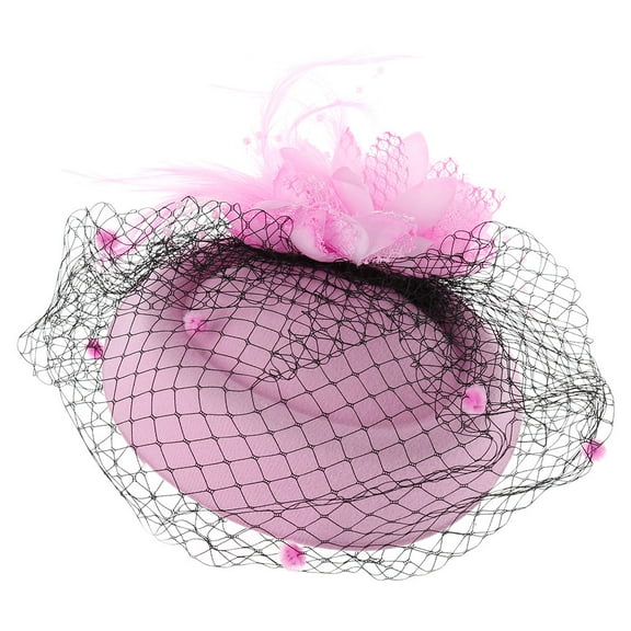 RABBITH Fascinator Hat Women Pillbox Cap with Veil Cocktail Tea Party Headwear Headdress