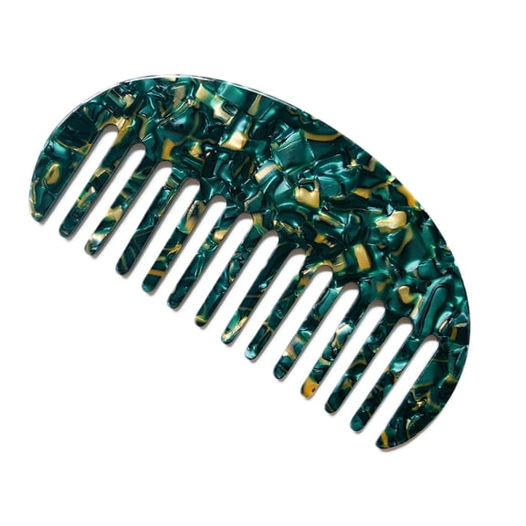 RABBITH French Style Wide Tooth Pocket Hair Comb Marble Leopard Pattern Acetate Anti-Static Detangling Hairbrush Hairdressing Styling Tool for Women Girls