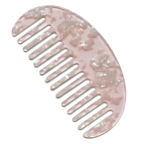 RABBITH French Style Wide Tooth Pocket Hair Comb Marble Leopard Pattern Acetate Anti-Static Detangling Hairbrush Hairdressing Styling Tool for Women Girls