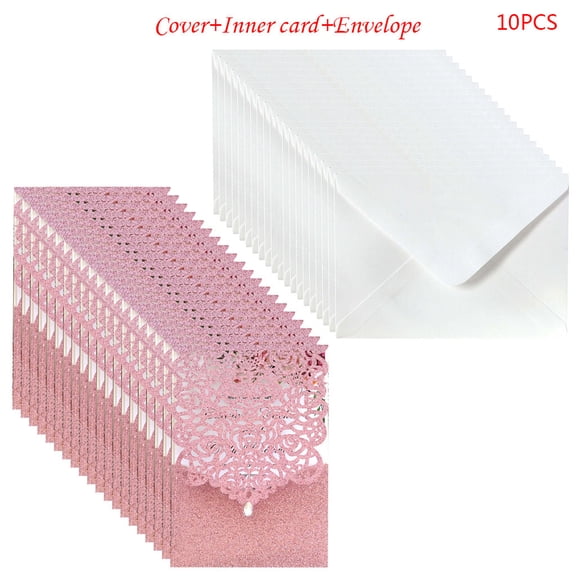 RABBITH Laser Cut Glitter Greeting Card 10pcs/set Birthday Card Making Supplies for Birthday Blessing Message Cards Accessory