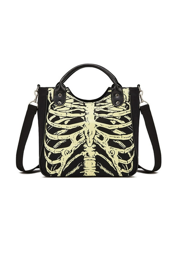 Luminous Gothic Skeleton Bones Skulls Bags Female Halloween Casual Women Punk Shoulder Bag Fashion Crossbody Handbag