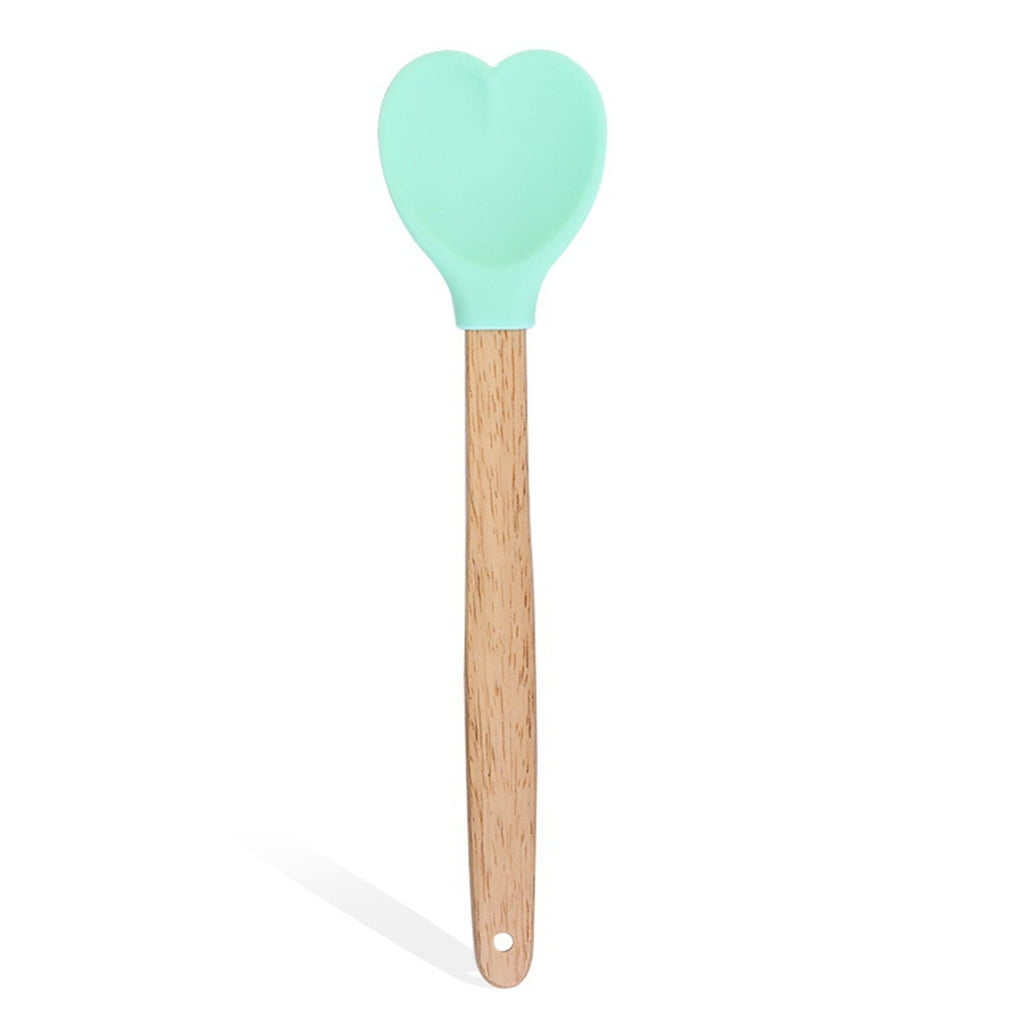 RABBITH Silicone Heart Shape Pastry Spatula with Wood Handle Cookie ...