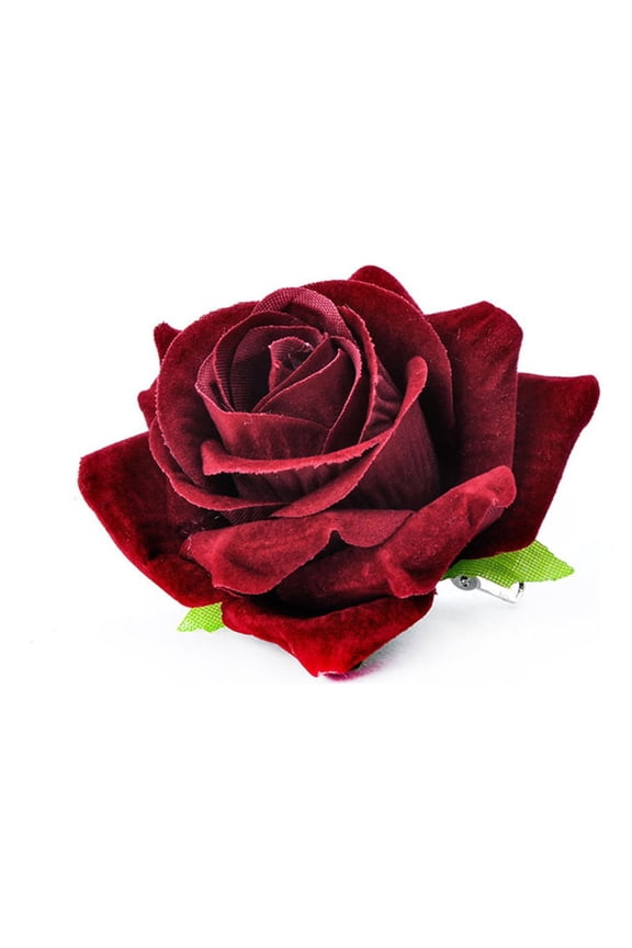 Sweet Rose Flower Shape Chest Pins Hair Clip Xmas Costume Headwear for Girl Anime Party Hair Non Slip Supplies