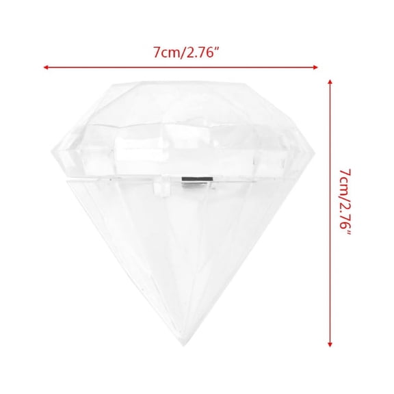 RABBITH Wedding Party Home Clear Diamond Shape Transparent Plastic Candy Box Favor Decor