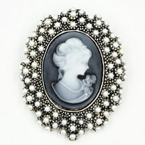 RABBITH Wedding Party Queen Lady Vintage Victorian Design Cameo Bronze Brooch Pin