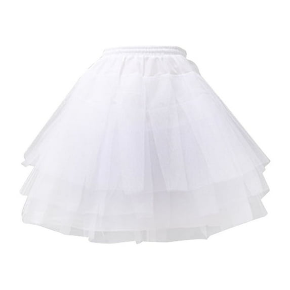RABBITH Women Girls Solid Color Ballet Tulle Short Crinoline Petticoat Multi Layered Bal