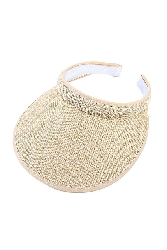 Women Men Unisex Clip-On UV for Protection for Sun Visor Hat Faux Linen Plaid We