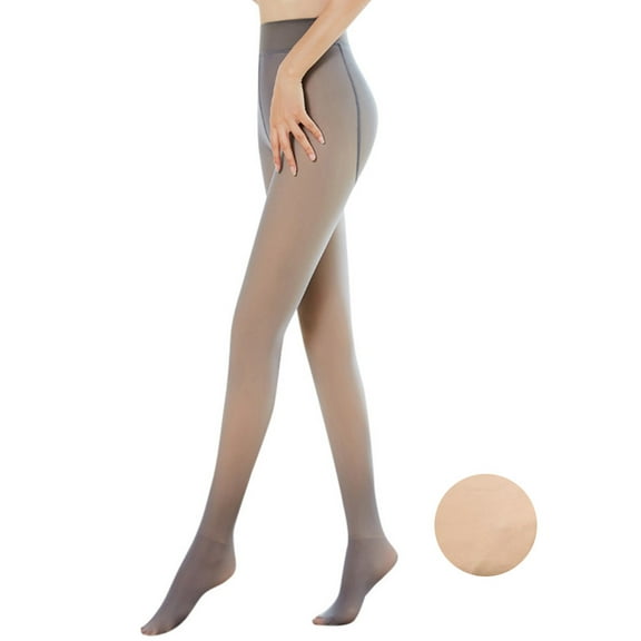 RABBITH Women Warm Fake Translucent Pantyhose Faux Fleece Lined Stockings Opaque Tights