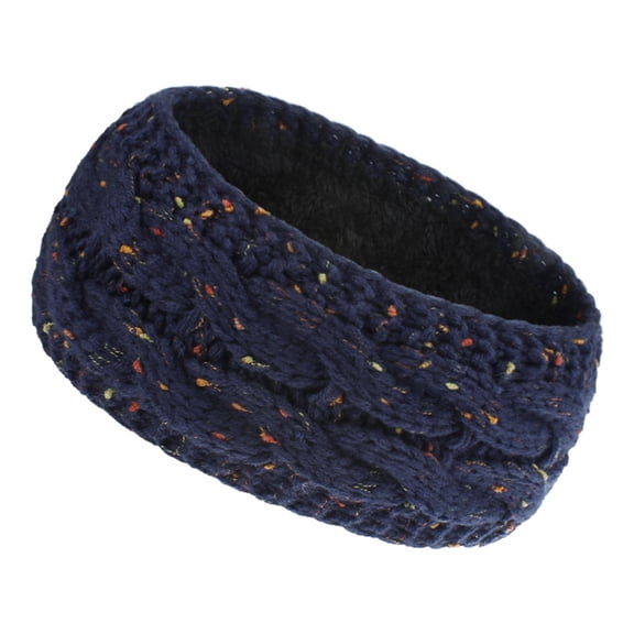 RABBITH Women Winter Plush Lined Headband Twist Cable Knit Confetti Headwrap Ear Warmer