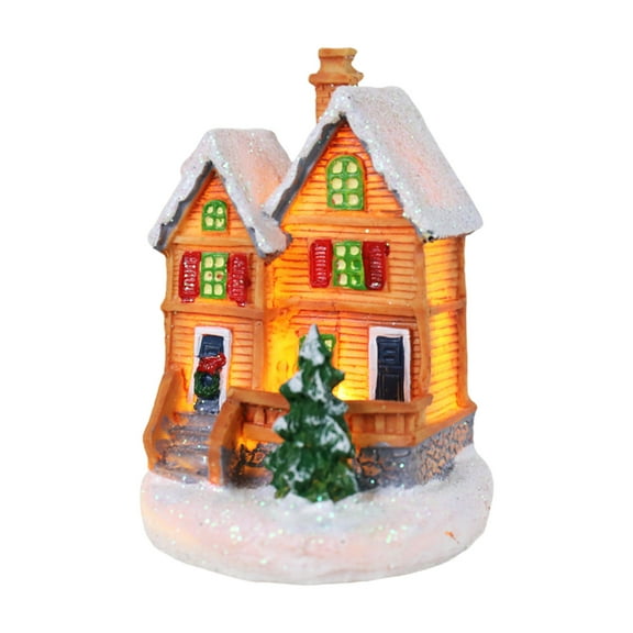 RABBITH for Creative Christmas LED Village House Micro Landscape Luminous Small Snow House Window Ornament Christmas Decoration