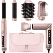 RACCOMB 5-in-1 Hair Styler, Air Styling & Drying System, Powerful Hair Dryer Brush & Multi-Styler with Auto-Wrap Curlers, Oval Brush, Hair Straightener, Portable Package