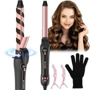 RACCOMB Automatic Rotating Curling Iron 1 inch, Fast Hair Styling, Dual Voltage, 12 Heat Setting for Lasting Beach Waves
