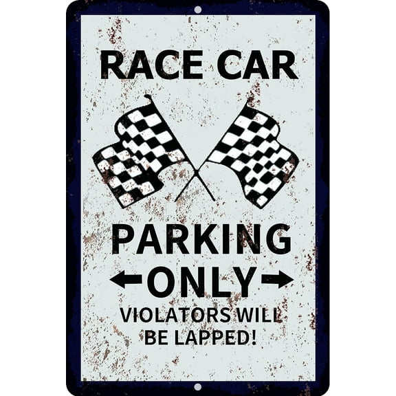 RACE CAR Parking Only - Miniature Fun Parking Sign