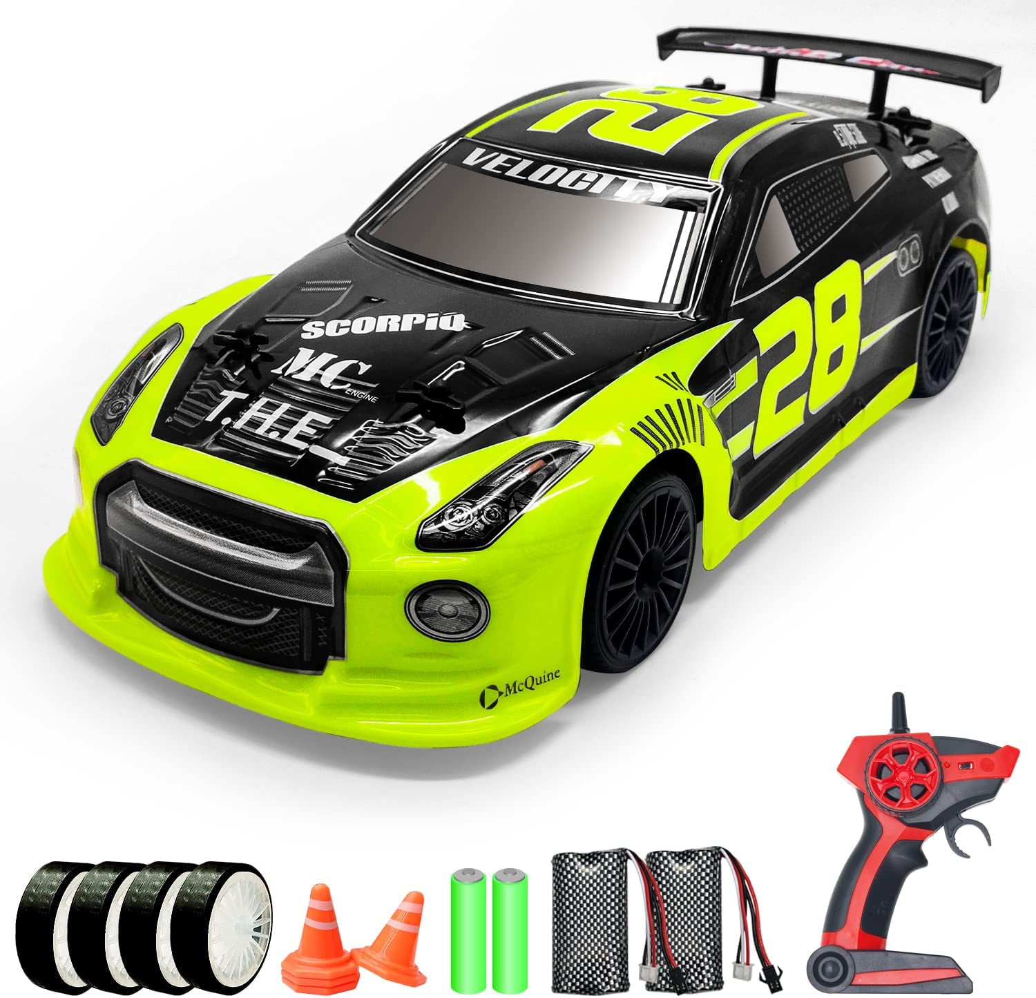  RACENT RC Car 1:14 4WD Remote Control Drift Car 15MPH High  Speed Vehicle Toy Trucks with Drifting & Racing Tires, 2 Rechargeable  Batteries, Gifts for Boys Kids Adults : Toys & Games
