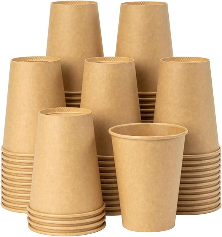 RACETOP [500 pack] Disposable Coffee Cups 12 oz, Paper Cups 12 oz, Hot ...