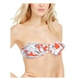 thumbnail image 1 of RACHEL RACHEL ROY Women's Red Floral Stretch U-Wire Removable Cups Bikini Convertible Ruffled Island Getaway Bandeau Swimsuit Top XS, 1 of 3