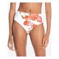 thumbnail image 1 of RACHEL RACHEL ROY Women's White Floral Stretch Lined Bikini Moderate Coverage High Waisted Swimsuit Bottom S, 1 of 2