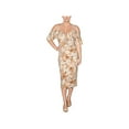 thumbnail image 1 of RACHEL RACHEL ROY Womens Beige Cold Shoulder Ruffled Slit Back Hem Zippered Floral Flutter Sleeve V Neck Midi Party Sheath Dress XS, 1 of 2