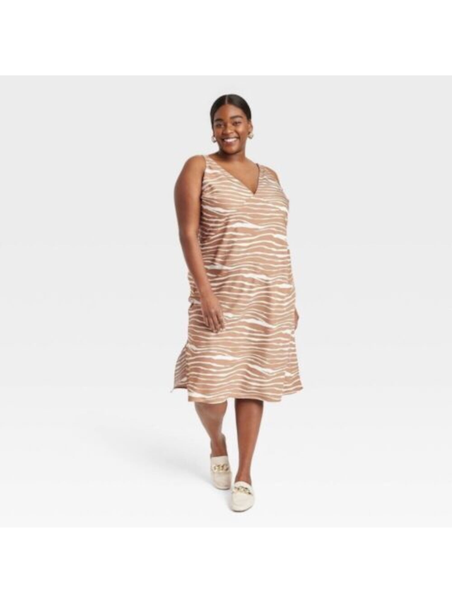 RACHEL RACHEL ROY Women's Sleeveless Surplice Floral Print Drape Midi Dress