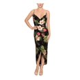 thumbnail image 1 of RACHEL RACHEL ROY Womens Black Adjustable Floral Spaghetti Strap Surplice Neckline Above The Knee Shift Dress XS, 1 of 2