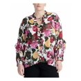 thumbnail image 1 of RACHEL ROY $109 Womens New Green Floral Ruffled Blouse Top 18W Plus B+B, 1 of 2