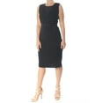 thumbnail image 1 of RACHEL ROY $129 Womens Black Mesh Inset Sleeveless Grommet Sheath Dress L B+B, 1 of 2